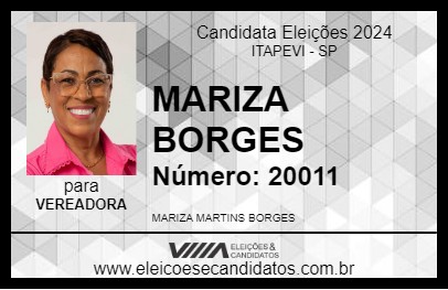 Candidato MARIZA BORGES 2024 - ITAPEVI - Eleições