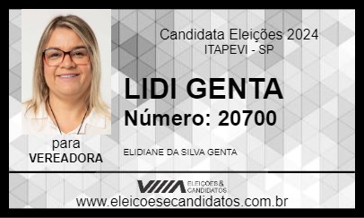 Candidato LIDI GENTA 2024 - ITAPEVI - Eleições