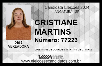 Candidato CRISTIANE MARTINS 2024 - ANGATUBA - Eleições