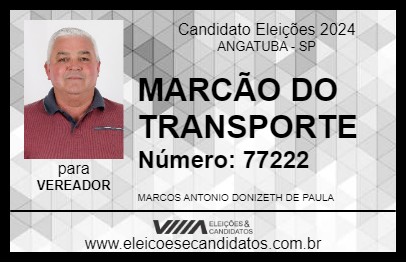 Candidato MARCÃO DO TRANSPORTE 2024 - ANGATUBA - Eleições