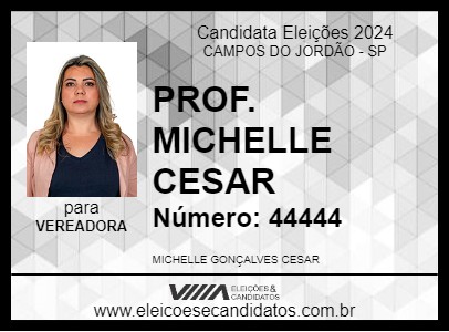 Candidato PROF. MICHELLE CESAR 2024 - CAMPOS DO JORDÃO - Eleições