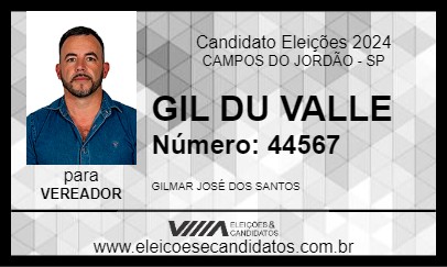 Candidato GIL DU VALLE 2024 - CAMPOS DO JORDÃO - Eleições