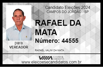 Candidato RAFAEL DA MATA 2024 - CAMPOS DO JORDÃO - Eleições