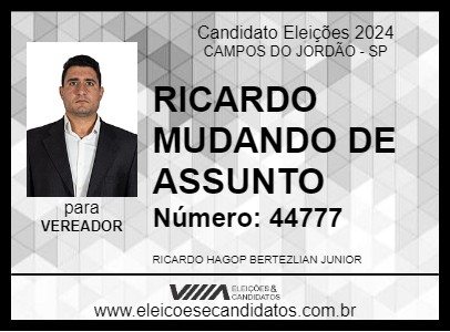 Candidato RICARDO MUDANDO DE ASSUNTO 2024 - CAMPOS DO JORDÃO - Eleições