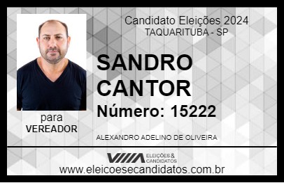 Candidato SANDRO CANTOR 2024 - TAQUARITUBA - Eleições