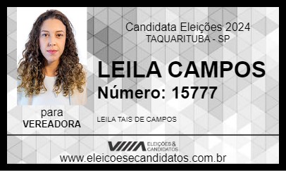 Candidato LEILA CAMPOS 2024 - TAQUARITUBA - Eleições