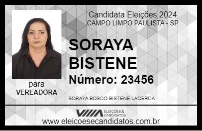 Candidato SORAYA BISTENE 2024 - CAMPO LIMPO PAULISTA - Eleições