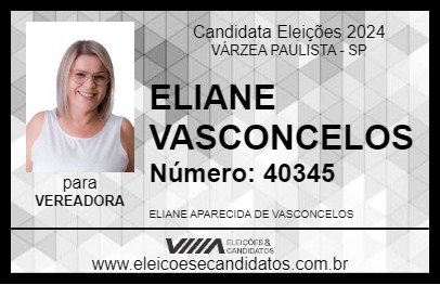 Candidato ELIANE VASCONCELOS 2024 - VÁRZEA PAULISTA - Eleições