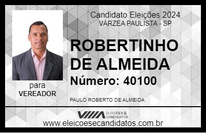 Candidato ROBERTINHO DE ALMEIDA 2024 - VÁRZEA PAULISTA - Eleições