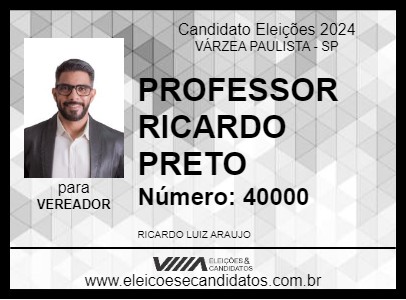 Candidato PROFESSOR RICARDO PRETO 2024 - VÁRZEA PAULISTA - Eleições