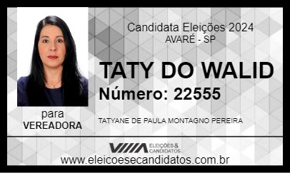 Candidato TATY DO WALID 2024 - AVARÉ - Eleições