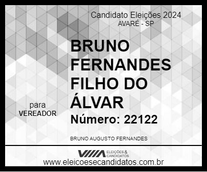 Candidato BRUNO FERNANDES FILHO ÁLVARO 2024 - AVARÉ - Eleições