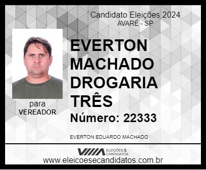 Candidato EVERTON DROGARIA TRÊS MARIAS 2024 - AVARÉ - Eleições