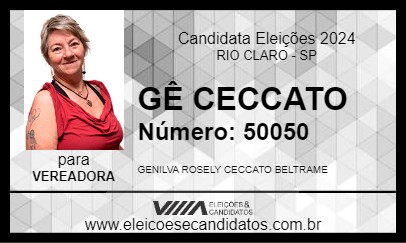 Candidato GÊ CECCATO 2024 - RIO CLARO - Eleições