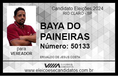 Candidato BAYA DO PAINEIRAS 2024 - RIO CLARO - Eleições