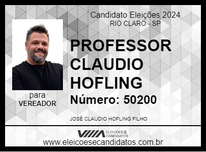 Candidato PROFESSOR CLAUDIO HOFLING 2024 - RIO CLARO - Eleições