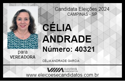 Candidato CÉLIA ANDRADE 2024 - CAMPINAS - Eleições