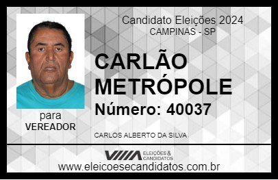 Candidato CARLÃO METRÓPOLE 2024 - CAMPINAS - Eleições