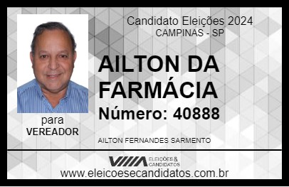 Candidato AILTON DA FARMÁCIA 2024 - CAMPINAS - Eleições