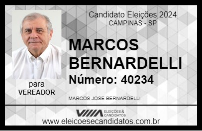 Candidato MARCOS BERNARDELLI 2024 - CAMPINAS - Eleições