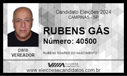 Candidato RUBENS GÁS 2024 - CAMPINAS - Eleições