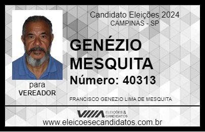 Candidato GENÉZIO MESQUITA 2024 - CAMPINAS - Eleições