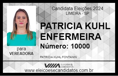 Candidato PATRICIA KUHL ENFERMEIRA 2024 - LIMEIRA - Eleições