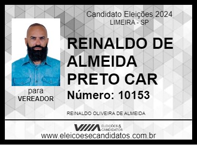 Candidato REINALDO DE ALMEIDA  PRETO CAR 2024 - LIMEIRA - Eleições