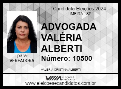 Candidato ADVOGADA VALÉRIA ALBERTI 2024 - LIMEIRA - Eleições