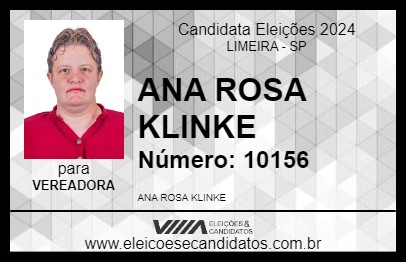 Candidato ANA ROSA KLINKE 2024 - LIMEIRA - Eleições