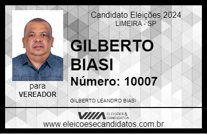 Candidato GILBERTO BIASI 2024 - LIMEIRA - Eleições