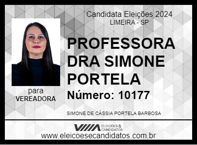 Candidato PROFESSORA DRA SIMONE PORTELA 2024 - LIMEIRA - Eleições