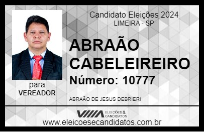 Candidato ABRAÃO CABELEIREIRO 2024 - LIMEIRA - Eleições