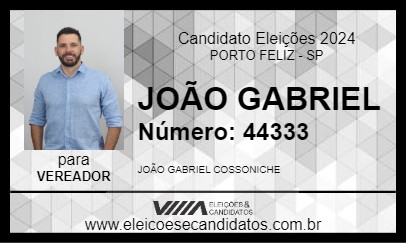 Candidato JOÃO GABRIEL 2024 - PORTO FELIZ - Eleições