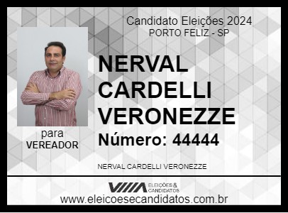 Candidato NERVAL CARDELLI VERONEZZE 2024 - PORTO FELIZ - Eleições