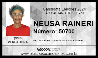 Candidato NEUSA RAINERI 2024 - SÃO CAETANO DO SUL - Eleições