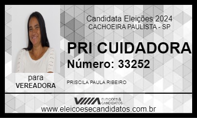 Candidato PRI CUIDADORA 2024 - CACHOEIRA PAULISTA - Eleições