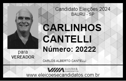 Candidato CARLINHOS CANTELLI 2024 - BAURU - Eleições