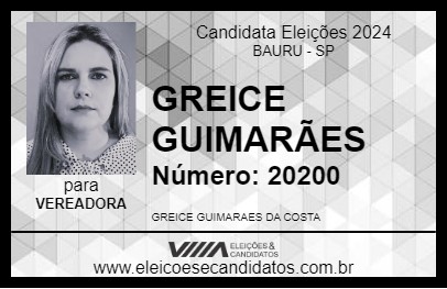 Candidato GREICE GUIMARÃES 2024 - BAURU - Eleições