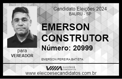 Candidato EMERSON CONSTRUTOR 2024 - BAURU - Eleições