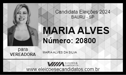 Candidato MARIA ALVES 2024 - BAURU - Eleições