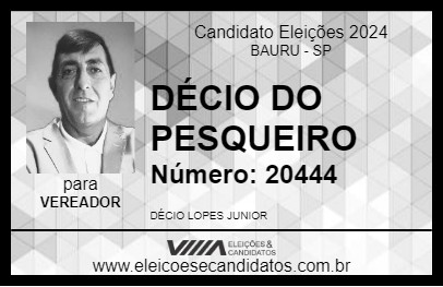 Candidato DÉCIO DO PESQUEIRO 2024 - BAURU - Eleições