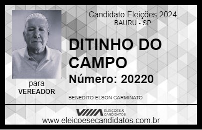 Candidato DITINHO DO CAMPO 2024 - BAURU - Eleições