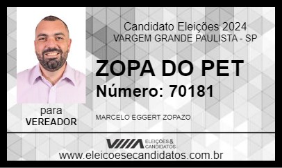 Candidato ZOPA DO PET 2024 - VARGEM GRANDE PAULISTA - Eleições