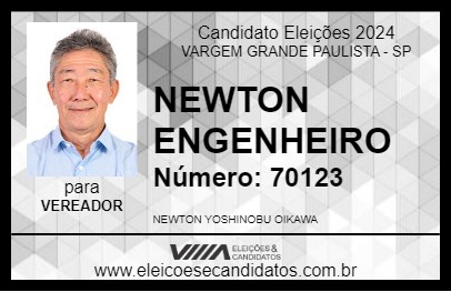 Candidato NEWTON ENGENHEIRO 2024 - VARGEM GRANDE PAULISTA - Eleições