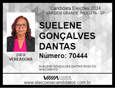 Candidato SUELENE GONÇALVES DANTAS 2024 - VARGEM GRANDE PAULISTA - Eleições