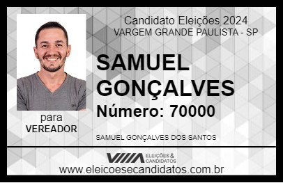 Candidato SAMUEL GONÇALVES 2024 - VARGEM GRANDE PAULISTA - Eleições