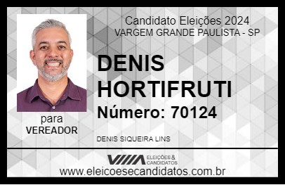 Candidato DENIS HORTIFRUTI 2024 - VARGEM GRANDE PAULISTA - Eleições