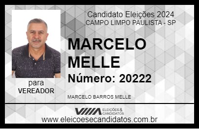 Candidato MARCELO MELLE 2024 - CAMPO LIMPO PAULISTA - Eleições