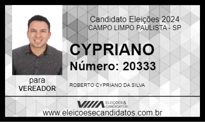 Candidato CYPRIANO 2024 - CAMPO LIMPO PAULISTA - Eleições